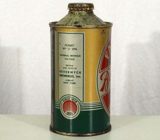 FAMOUS BEVERWYCK BBBB •GOLD• LO - PRO IRTP CONE TOP BEER CAN ALBANY,  YORK NY, 4