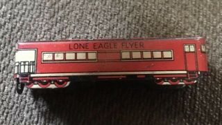 Rare Cracker Jack Tin Prize Lone Eagle Flyer Train 1930
