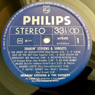 Shakin’ Stevens and The Sunsets RARE SWEDISH PHILLIPS LP 1973 Ex Cond ROCKABILLY 7