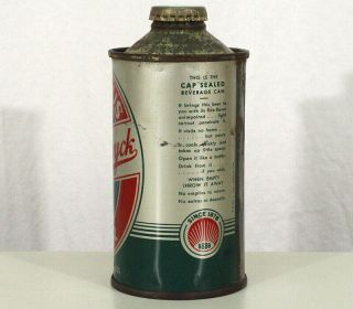 FAMOUS BEVERWYCK BBBB •SILVER• LOW - PROFILE CONE TOP BEER CAN ALBANY,  YORK NY 2