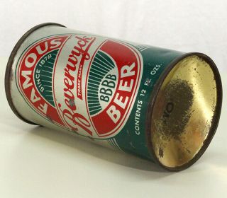 FAMOUS BEVERWYCK BBBB •SILVER• LOW - PROFILE CONE TOP BEER CAN ALBANY,  YORK NY 6