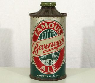 Famous Beverwyck Bbbb Ale Fbir Flat Bottom Cone Top Beer Can Albany,  York Ny