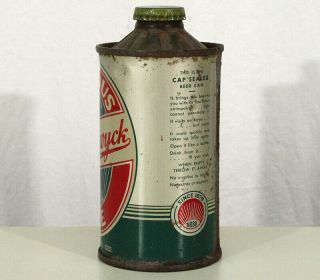 FAMOUS BEVERWYCK BBBB ALE FBIR FLAT BOTTOM CONE TOP BEER CAN ALBANY,  YORK NY 2