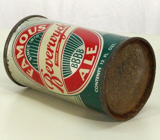 FAMOUS BEVERWYCK BBBB ALE FBIR FLAT BOTTOM CONE TOP BEER CAN ALBANY,  YORK NY 6