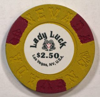 Lady Luck $2.  50 4th Issue Casino Chip Las Vegas Nv