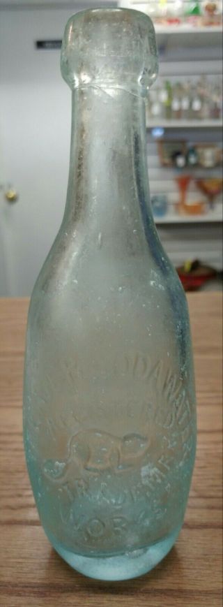 Antique A & W Burns Beaver Soda Water Toronto Ont.  Squat Blob Top Bottle