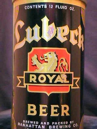 LUBECK ROYAL BEER - LATE 1930 ' S - OPENING INSTRUCTIONAL FLAT TOP CAN - CHICAGO 2