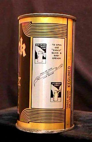 LUBECK ROYAL BEER - LATE 1930 ' S - OPENING INSTRUCTIONAL FLAT TOP CAN - CHICAGO 7