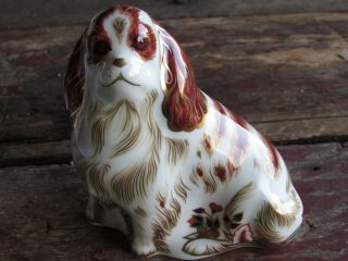 Royal Crown Derby - Cavalier King Charles Spaniel Dog Imari Paperweight - Figurine