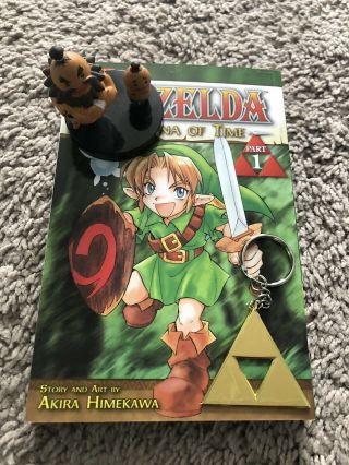 The Legend Of Zelda Ocarina Manga Vol.  1 W/ Goron Figure,  Keychain