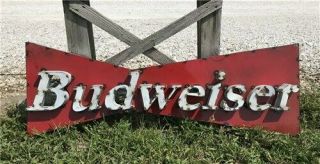 Budweiser Bowtie Metal Sign,  Budweiser Wall Art,  Metal Beer Sign,  Man Cave Sign