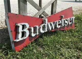 Budweiser Bowtie Metal Sign,  Budweiser Wall Art,  Metal Beer Sign,  Man Cave Sign 2
