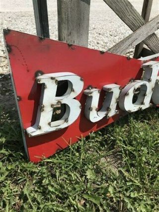 Budweiser Bowtie Metal Sign,  Budweiser Wall Art,  Metal Beer Sign,  Man Cave Sign 3