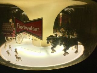 1960 ' s Budweiser Clydesdales Carousel Motion Beer Light Sign Globe 2