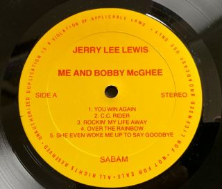 LP JERRY LEE LEWIS Album LIVE IN SWEDEN “ME AND BOBBY McGEE” Rock’n’Roll Country 5