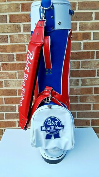 Pabst Blue Ribbon Beer Sign Golf Bag with Removable Cooler Pouch. 2