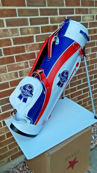 Pabst Blue Ribbon Beer Sign Golf Bag with Removable Cooler Pouch. 6