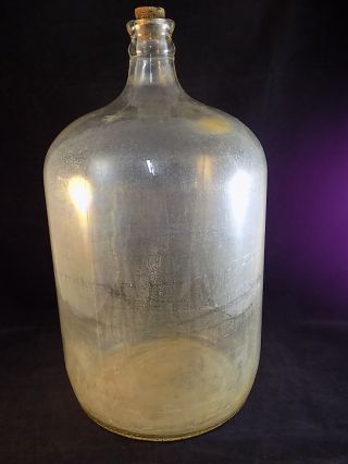 Vintage Large Glass 5250 Carboy Demijohn Wine Beer Making Embossed Jug Bottle