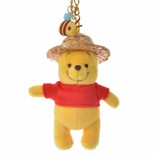 Disney Store Japan Pooh Plush Keychain Straw Hat From Japan F/s