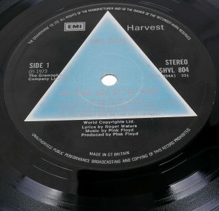 PINK FLOYD DARK SIDE OF THE MOON SOLID BLUE UK 1st A2 // B2 SEE DETAILED PICS 4