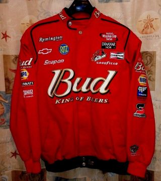 Dale Earnhardt Jr.  Nascar Budweiser Snap On Remington Goodyear Wool Jacket Xl