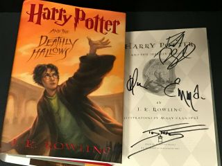 Harry Potter And The Deathly Hallows Book Signed By Daniel Radcliffe & More