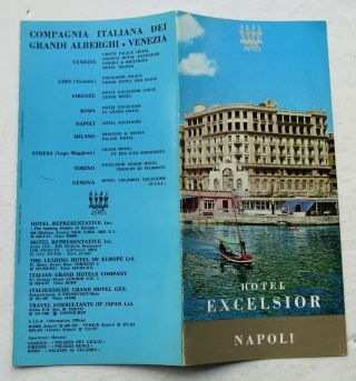 Hotel Brochure For The Hotel Excelsior Napoli,  Italy Maps & Photos