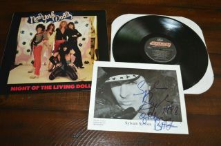 York Dolls - Night Of The Living Dolls Vinyl Record Lp Autographed Insert