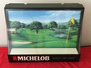 MICHELOB BEER GOLF MOTION HOLE IN ONE SIGN LIGHT 1992 2