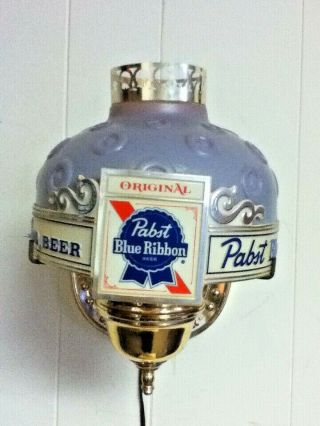 Pabst Beer Sign Vintage Lighted Wall Sconce Motion Spinning Bubbling Bar Light V