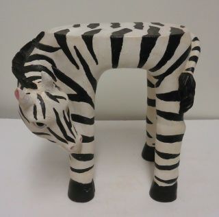 Zebra Stool Figurine Resin Furniture Plant Stand Africa Wild Safari Animals Deco