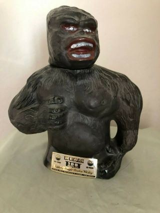 Vintage Empty 1976 Jim Beam Decanter - King Kong Movie Commemorative Gorilla