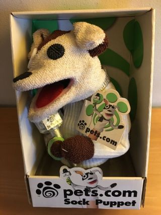Pets.  Com Sock Puppet Dog Reporter With Tag Vintage 1999