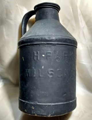 Vintage Antique 8 Quart Metal Milk Can Jug Planter 14 " H Park Schlaff Wilson