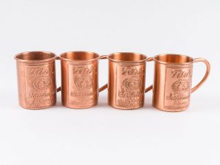 Set of 4 Tito ' s Handmade Vodka Moscow Mule Copper Mugs 2
