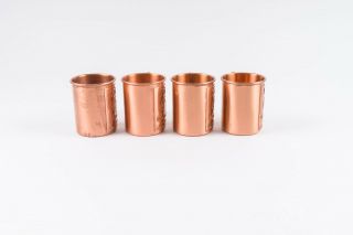 Set of 4 Tito ' s Handmade Vodka Moscow Mule Copper Mugs 3