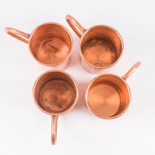 Set of 4 Tito ' s Handmade Vodka Moscow Mule Copper Mugs 5