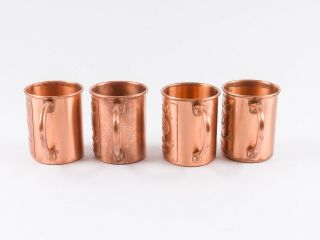 Set of 4 Tito ' s Handmade Vodka Moscow Mule Copper Mugs 6