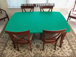 Card Table Cover - Poker Felt Tablecloth For Round Or Square Table.  Elastic Bl