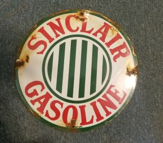 Vintage Sinclair Motor Oil Porcelain Sign,  Gas Station,  Pump Plate,  Gasoline