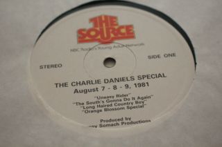 THE CHARLIE DANIELS SPECIAL AUGUST 7 - 8 - 9,  1981 Radio Station PROMO 2 ALBUMS 2