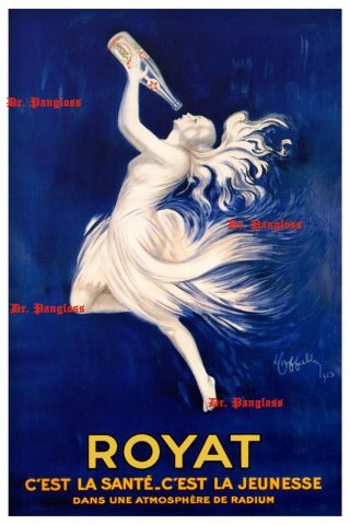 Vintage French Royat Advertising Print Poster Wine Art Ghost,  Food And Drink