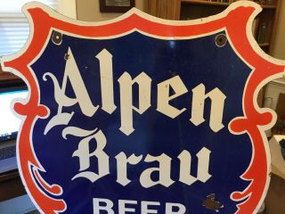 Large Alpen Beer Double Sided Porcelain Sign 4