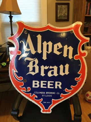 Large Alpen Beer Double Sided Porcelain Sign 6