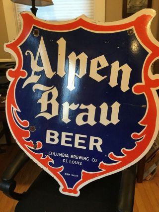 Large Alpen Beer Double Sided Porcelain Sign 7