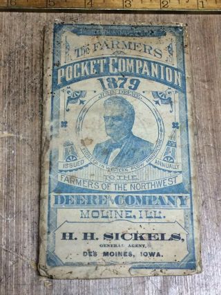 Rare 1879 John Deere Farmers Pocket Companion Calendar Diary