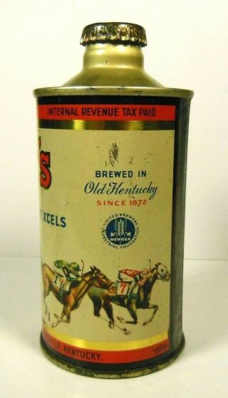 FEHR ' S CONETOP BEER CAN - J SPOUT - RUNNING HORSES - IRTP - LOUISVILLE,  KY 4