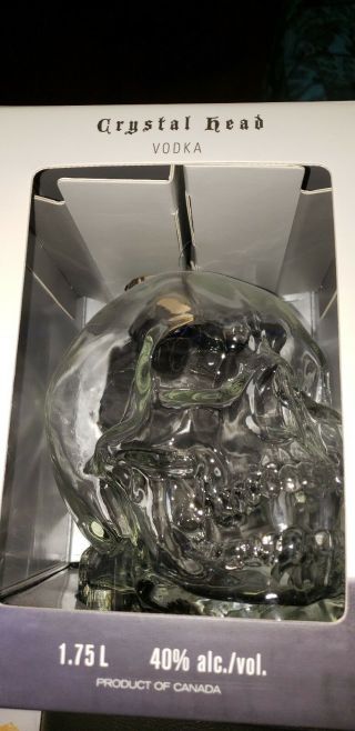 Crystal Head Vodka Skull Large Empty With Cap And Box 1.  75l