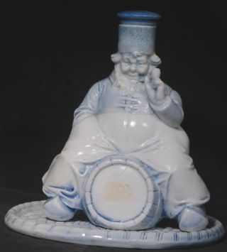 Antique Schaffer Vater Germany Porcelain Figural Nip Flask Sedgwick Rye Tray Blu