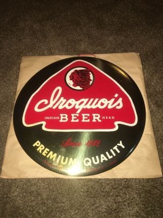 Iroquois Indian Beer Head Beverage Corp Buffalo Ny Vintage Wall Button 9”